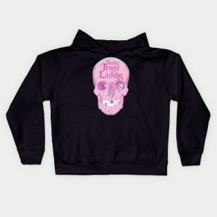 Never Trust The Living Skull Art Kids Hoodie